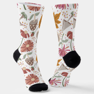 Mushrooms and Flowers  Socks