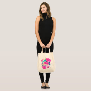 Mushrooms and Hibiscus Moonlight Dreams Tote Bag
