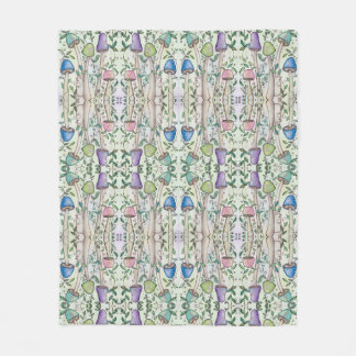 Mushrooms and Vines Fleece Blanket