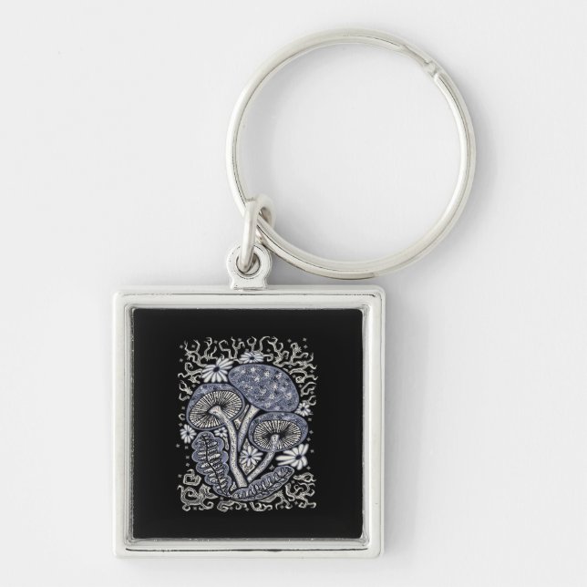Mushrooms And Whimsigoth Keychain (Front)