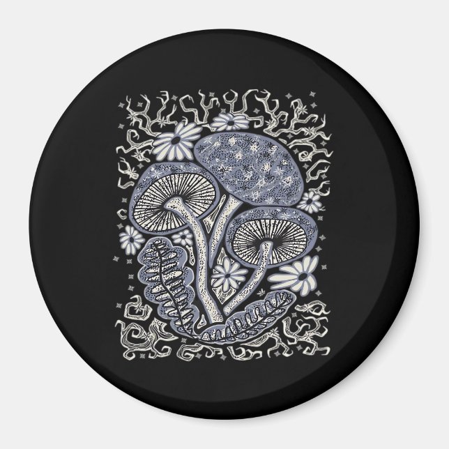 Mushrooms And Whimsigoth Magnet (Front)