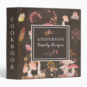 Mushrooms and wild flowers custom binder