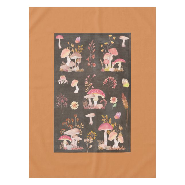 Mushrooms and wild flowers  tablecloth (Front)