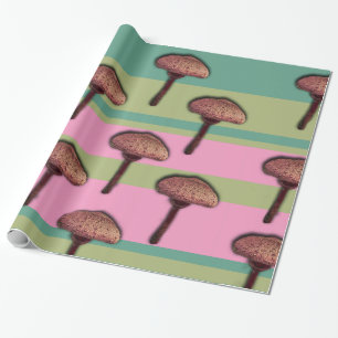 Mushrooms ans Stripes Wrapping Paper