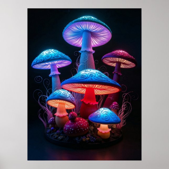 Mushrooms Art Poster (Front)