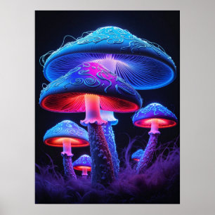 Mushrooms Art Poster
