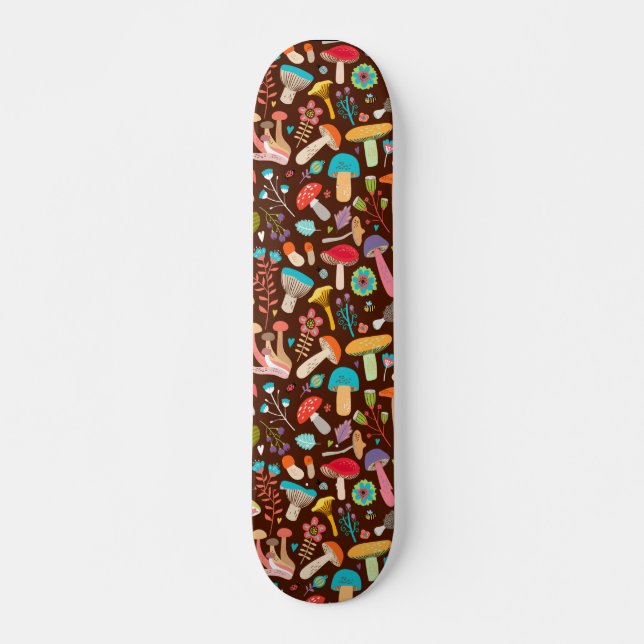 Mushrooms At Dawn Skateboard (Front)
