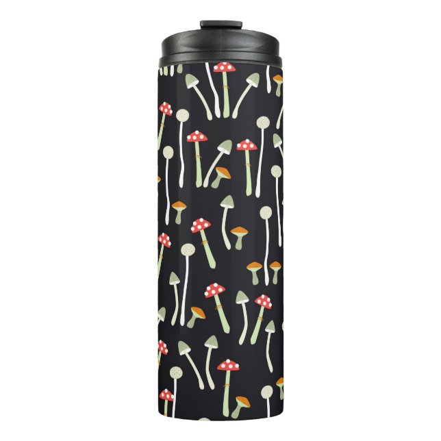 mushrooms,autumn,pattern  thermal tumbler (Front)