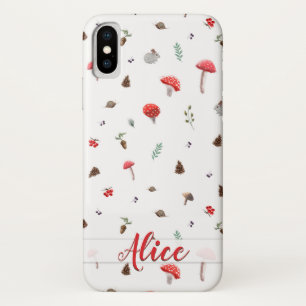 Mushrooms autumn soft pattern_white Case-Mate iPhone case