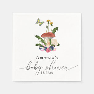 Mushrooms baby shower napkin