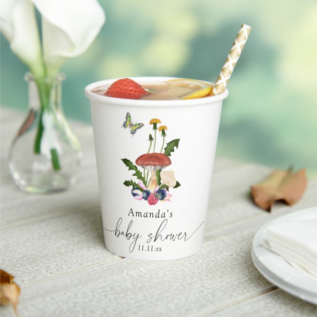 Mushrooms baby shower paper cups (Insitu)