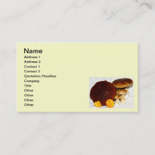 mushrooms business card
