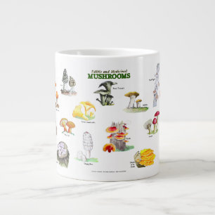 Mushrooms -Common Names Large Coffee Mug