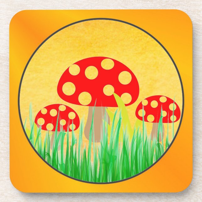 Mushrooms Drink Coaster (Front)