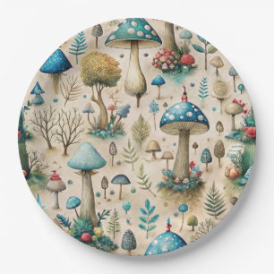 Mushrooms Fairyland  Paper Plate