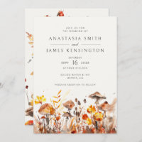 Mushrooms Fall Wild Flowers Rust Wedding