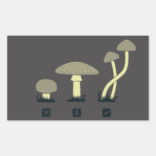 Mushrooms (food, poison, high) sticker