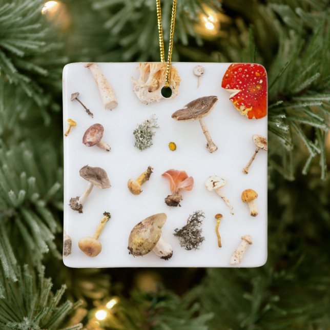 Mushrooms Fungus Ceramic Ornament (Tree)