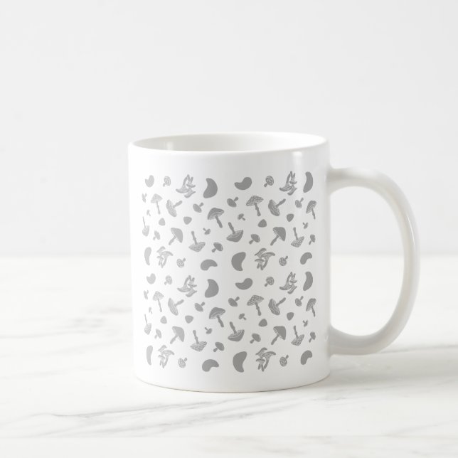 Mushrooms Grey Coffee Mug (Right)