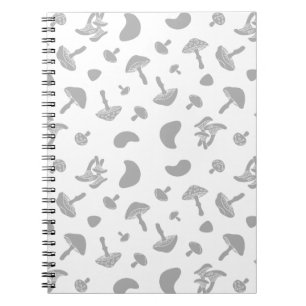 Mushrooms Grey Notebook