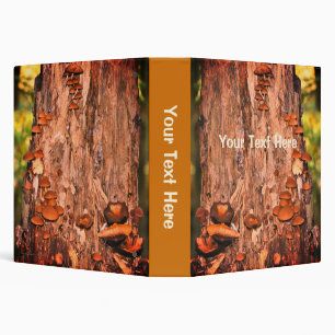 Mushrooms Growing On Tree Nature Personalized Binder