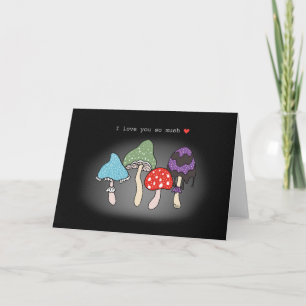 Mushrooms I love you very mush funny anniversary  Card