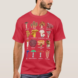 Mushrooms Identification Chart Mycology for Morels T-Shirt