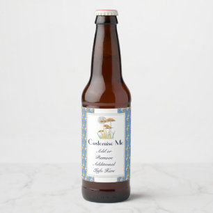 Mushrooms In Moonlight Cut-Out Beer Bottle Label
