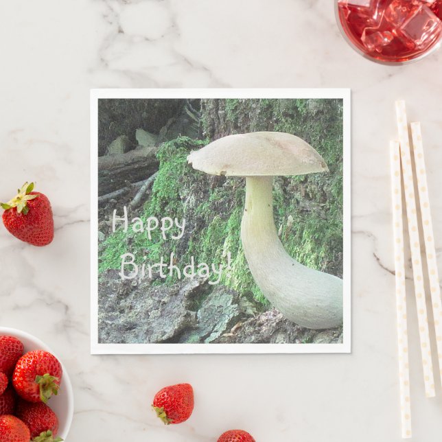 Mushrooms in the Forest Birthday Napkin (Insitu)