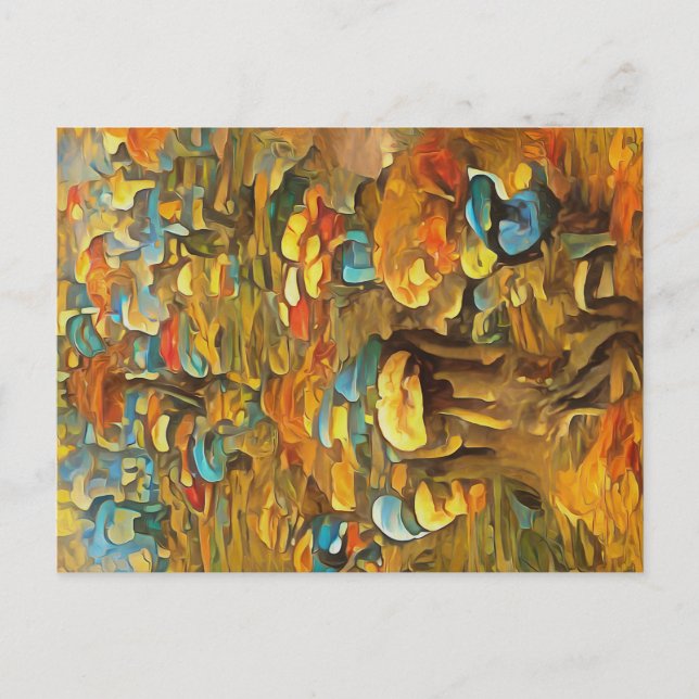 Mushrooms in the spring forest postcard (Front)