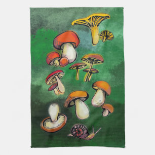 Mushrooms kitchen towel