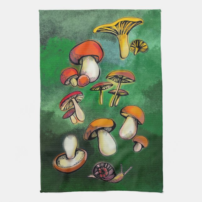 Mushrooms  kitchen towel (Vertical)