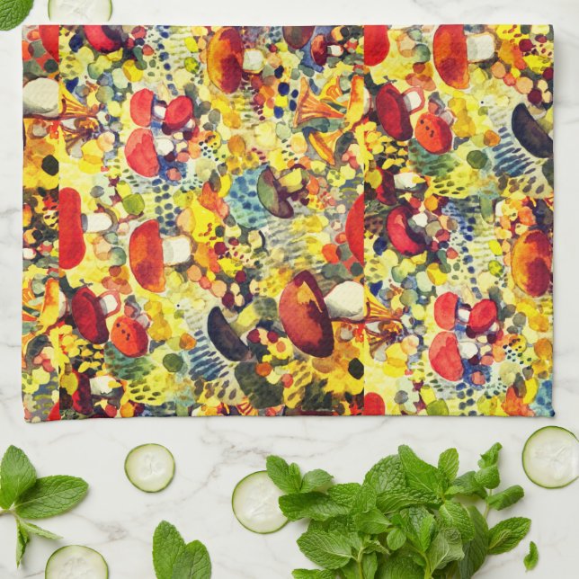 Mushrooms  kitchen towel (Folded)