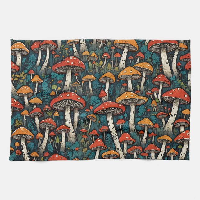 Mushrooms Kitchen Towel (Horizontal)
