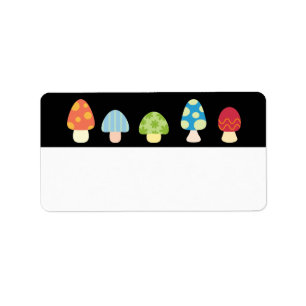 Mushrooms Label Blank