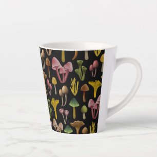 Mushrooms, Lichen & Colorful Fungi Latte Mug