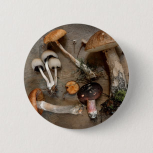 Mushrooms Love Fungi 2 Inch Round Button