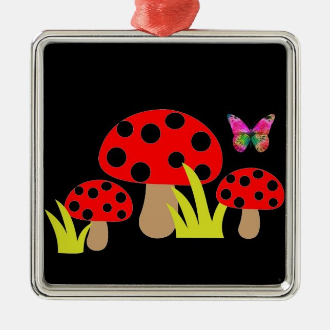Mushrooms Metal Ornament (Front)