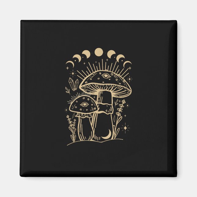 Mushrooms & Minimalism Cottage  Aesthetic Goblinco Magnet (Front)