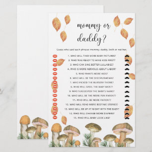 Mushrooms - mommy or daddy baby shower game