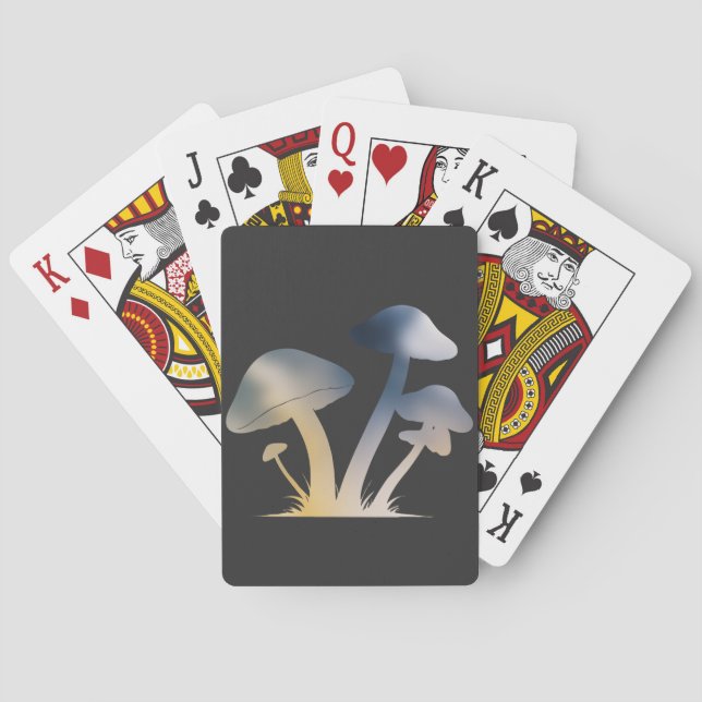 Mushrooms Nature Environment Life Silhouette Style Playing Cards (Back)