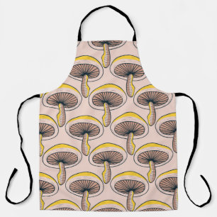Mushrooms Nature Garden vintage Seamless Pattern Apron