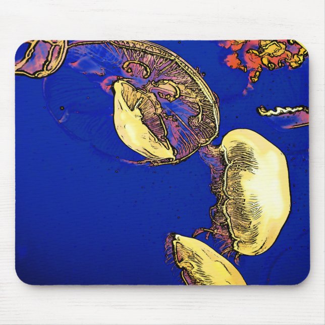 Mushrooms of the Sea - Jellyfish Mouse Pad (Front)