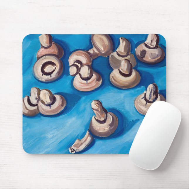 Mushrooms on a Blue Background, 1929 by Hartley Mouse Pad (With Mouse)