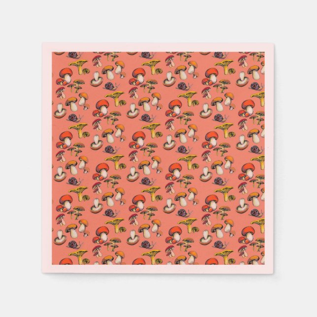 Mushrooms Paper Cups Napkin (Front)