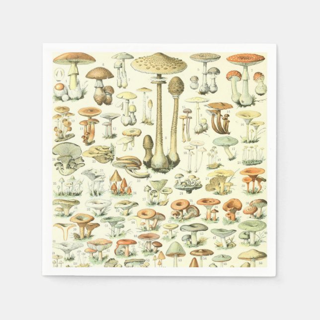 Mushrooms Paper Napkin (Front)
