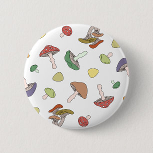 Mushrooms Pattern 2 Inch Round Button