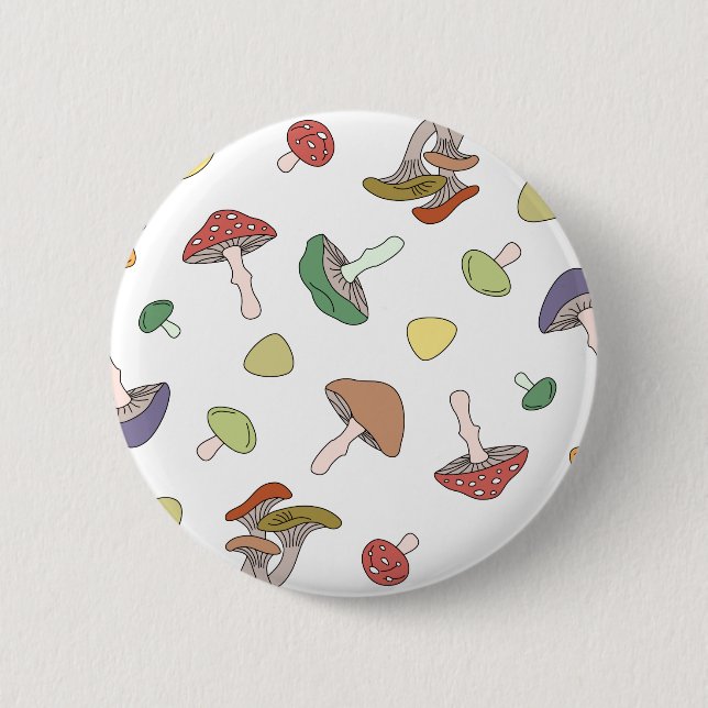 Mushrooms Pattern 2 Inch Round Button (Front)
