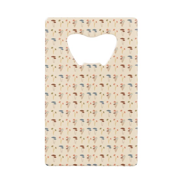 Mushrooms Pattern Credit Card Bottle Opener (Front)