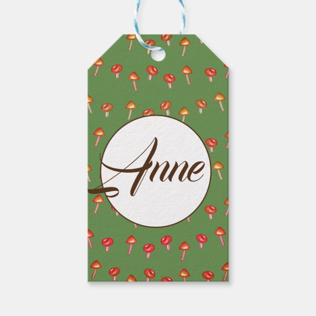 Mushrooms Pattern Custom Gift Tag (Front)